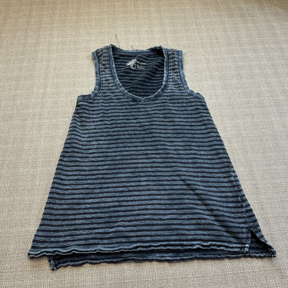 Pilcro Anthropologie Striped Tank Top Womens XS Navy Blue Sleeveless Casual‎